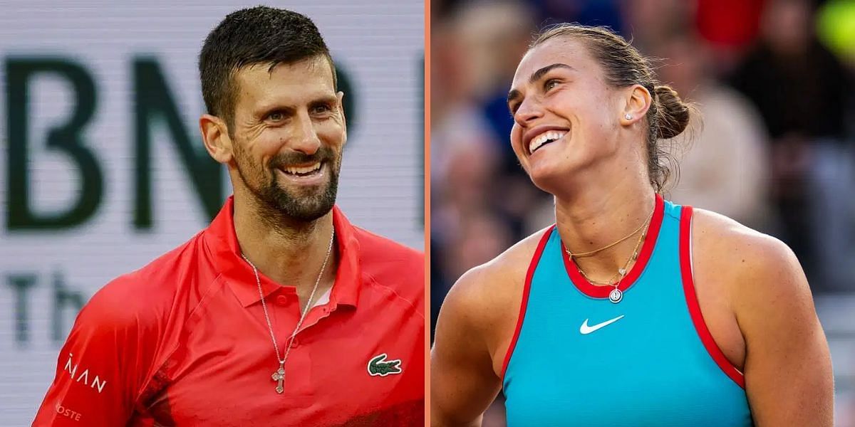 Novak Djokovic (left), Aryna Sabalenka (right), Sources: Getty