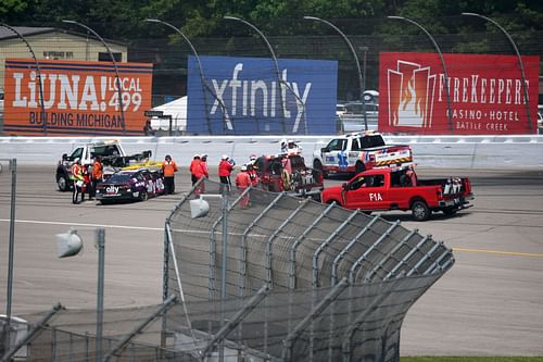 Alex Bowman after the lap 67 crash at Michigan International Speedway - Source: Getty
