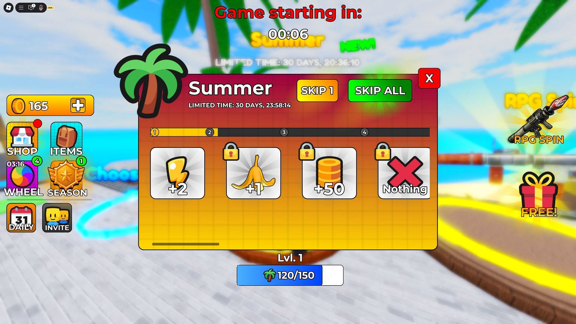 The Summer Event Pass offers amazing rewards for free in Shrink Hide and Seek (Image via Roblox)