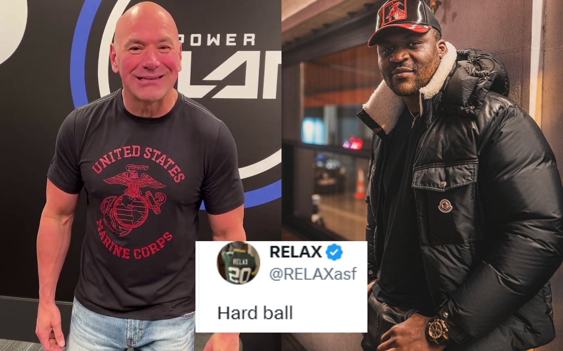 Fans react to Dana White (left) declines Francis Ngannou