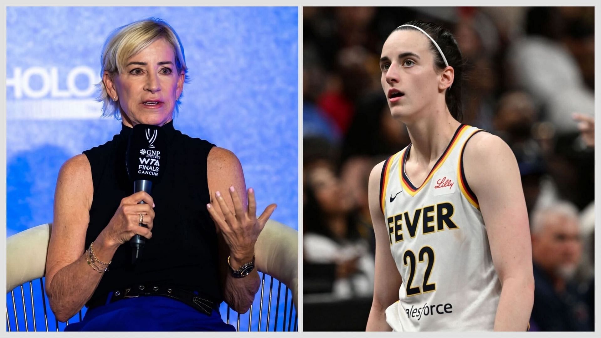 Chris Evert(left) and Caitlin Clark(right). Images: Getty