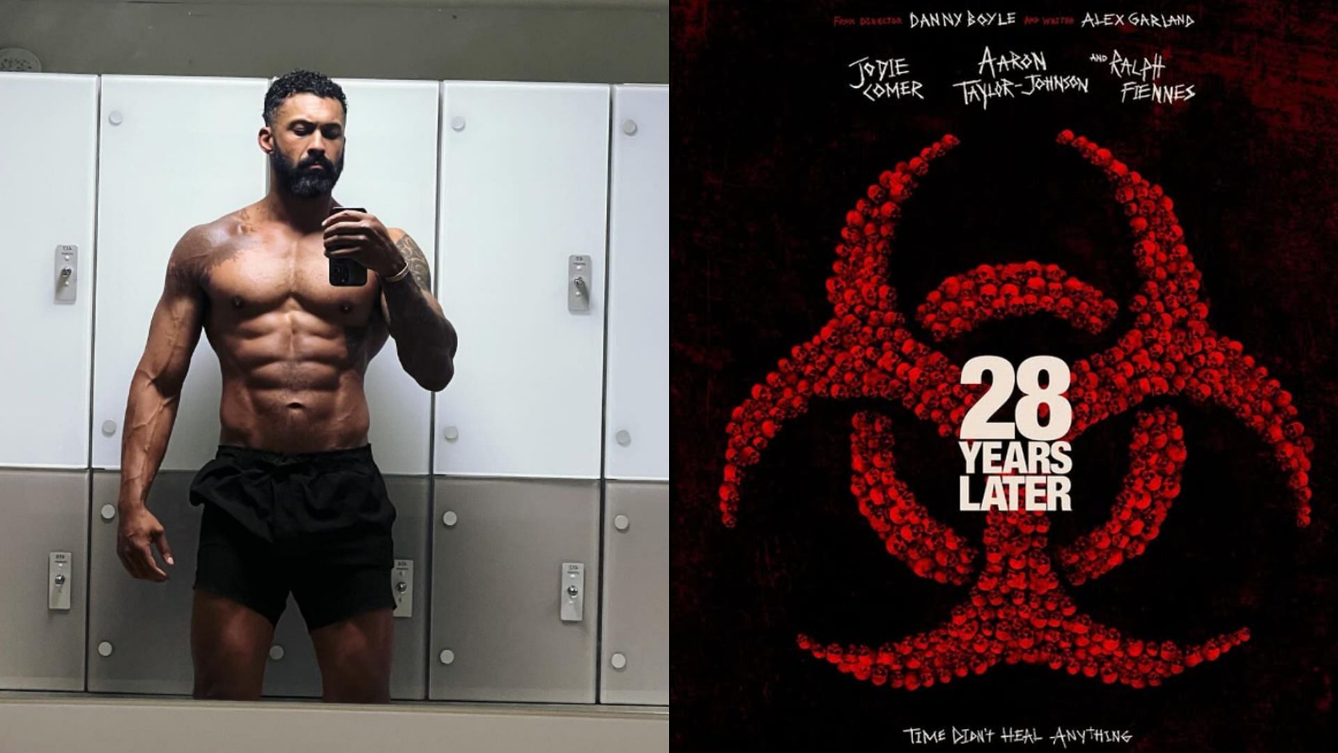 Chi Lewis-Parry plays Samson the Alpha in 28 Years Later (Image via Instagram/@chopper_chi; @sonypictures)
