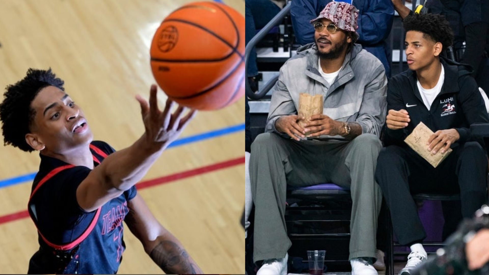 Carmelo Anthony's son, Kiyan Anthony, pulls off ankle-breaker while showing off insane footwork before Syracuse debut