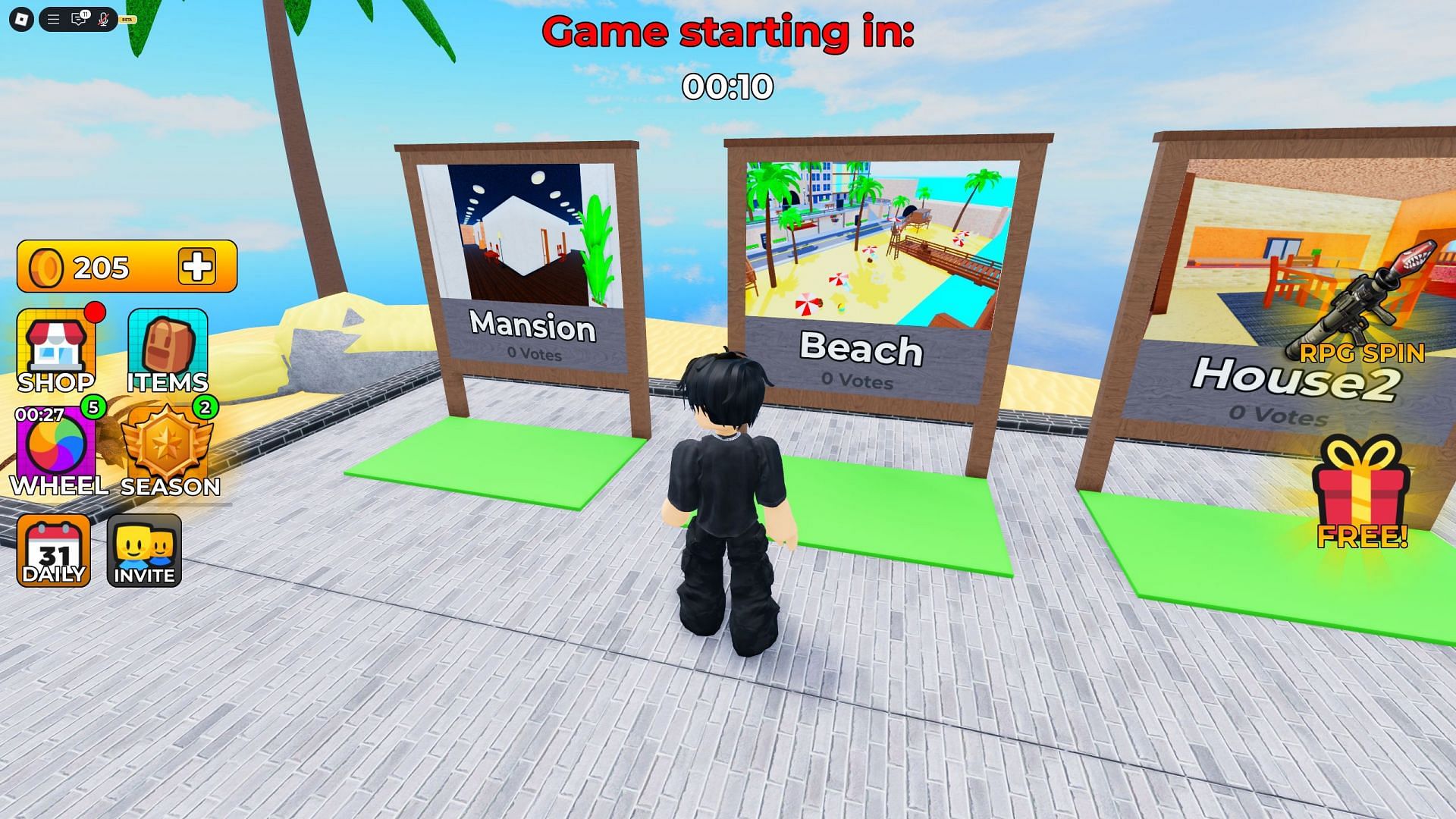 A glimpse of the new map in rotation from the main lobby in Shrink Hide and Seek (Image via Roblox)