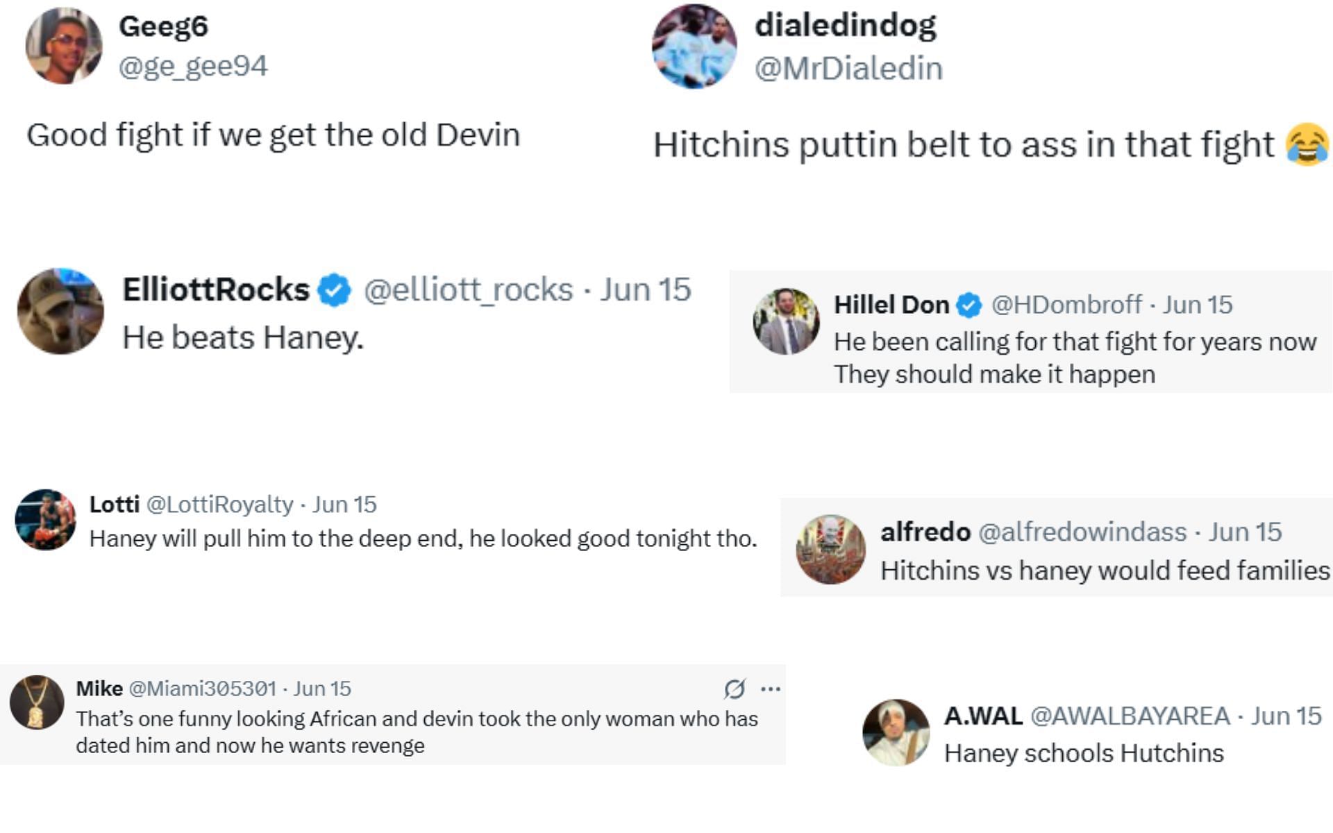 Fan reactions. [Screenshots courtesy: @BoxingKingdom14 on X]