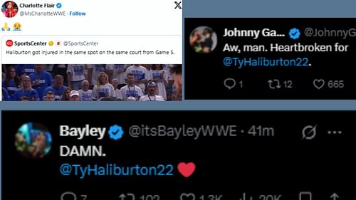 Charlotte Flair, Bayley, and Johnny Gargano all reacted on social media. (Credit: X)