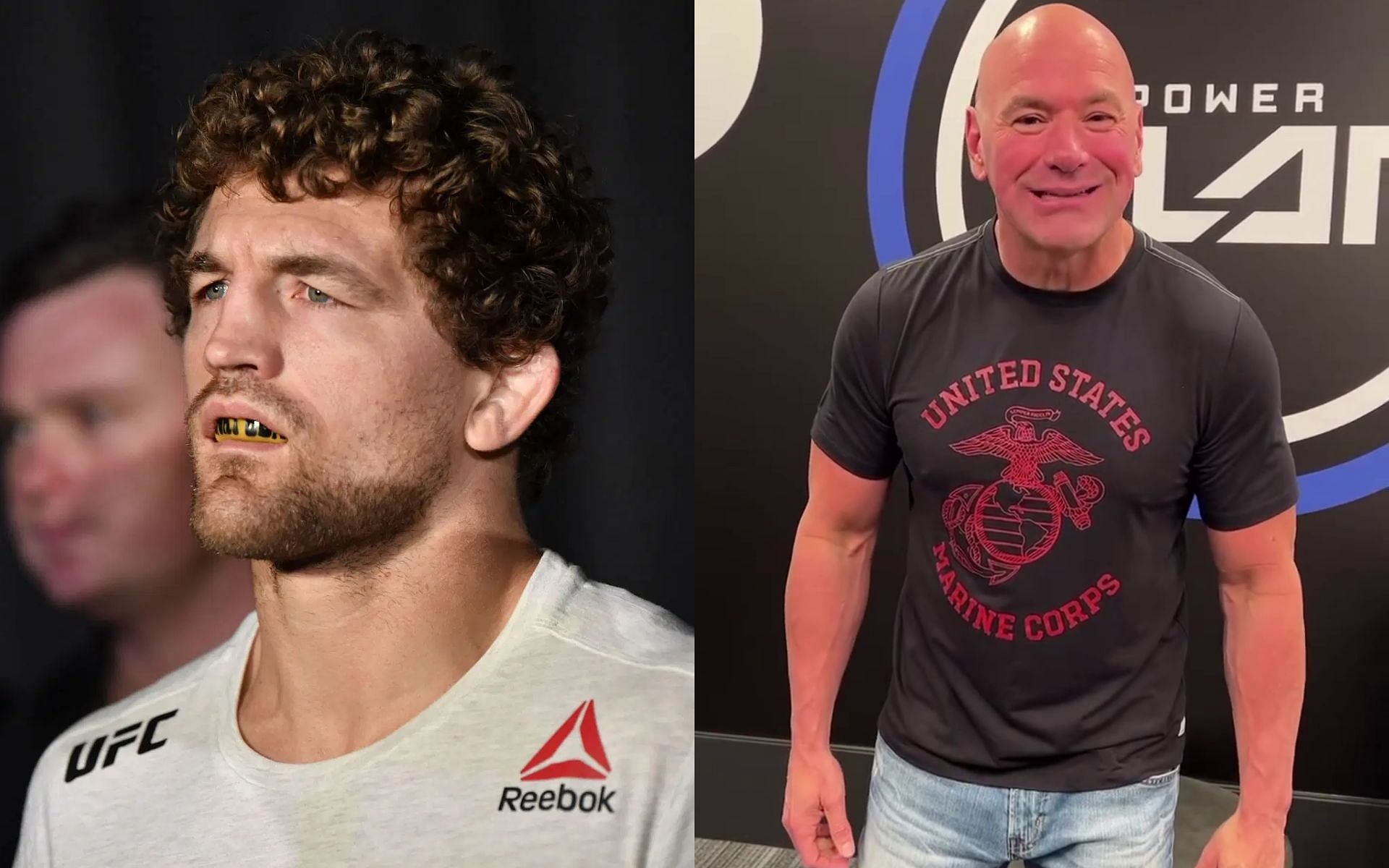 When Ben Askren (left) was unhappy with Dana White (right). [Images courtesy: Getty and @danawhite on Instagram]