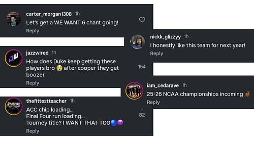 Fans comment on the official jersey numbers of Duke's 2025-26 team