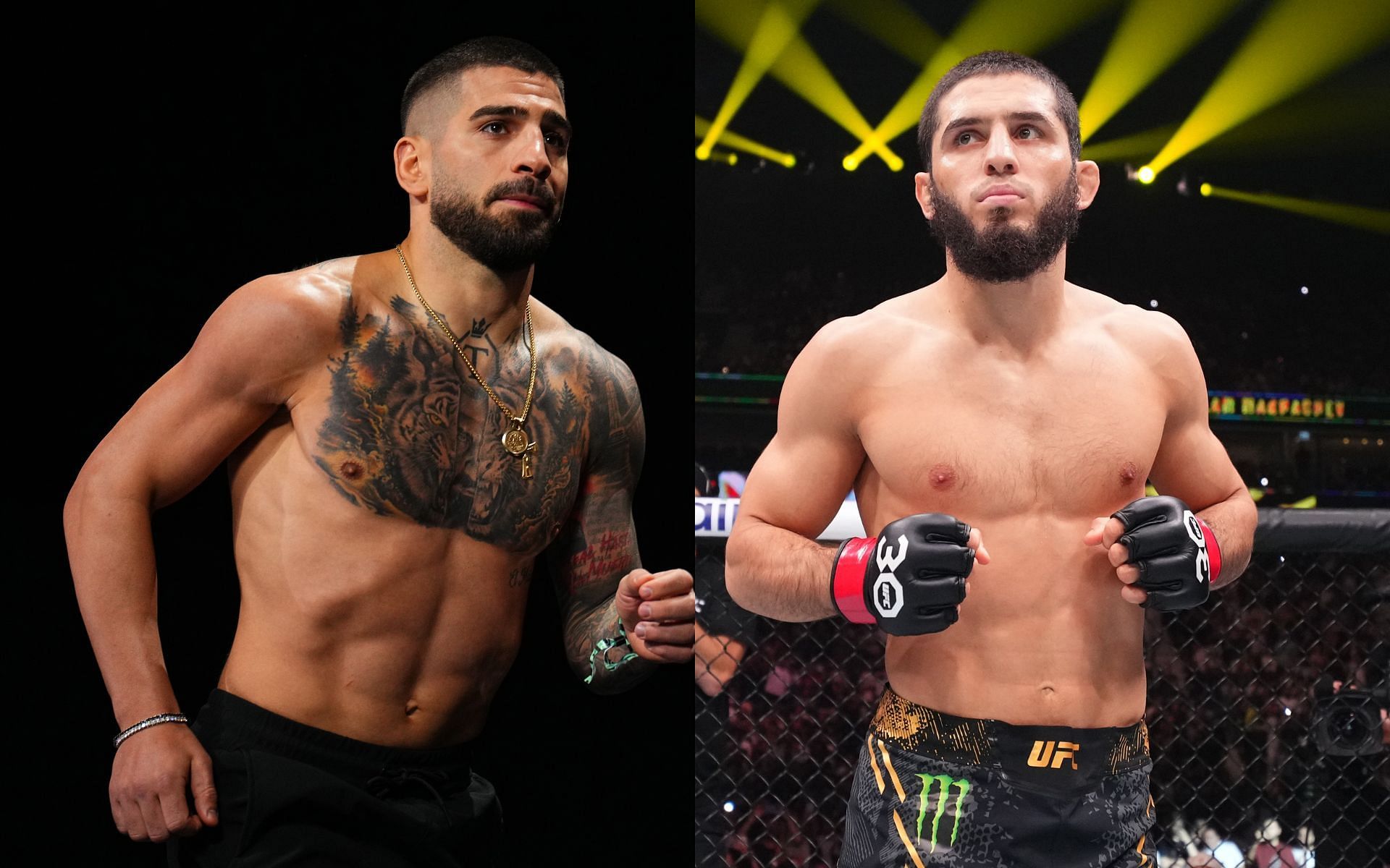Ilia Topuria (left) talks about potential clash against Islam Makhachev (right). [Images courtesy: Getty]