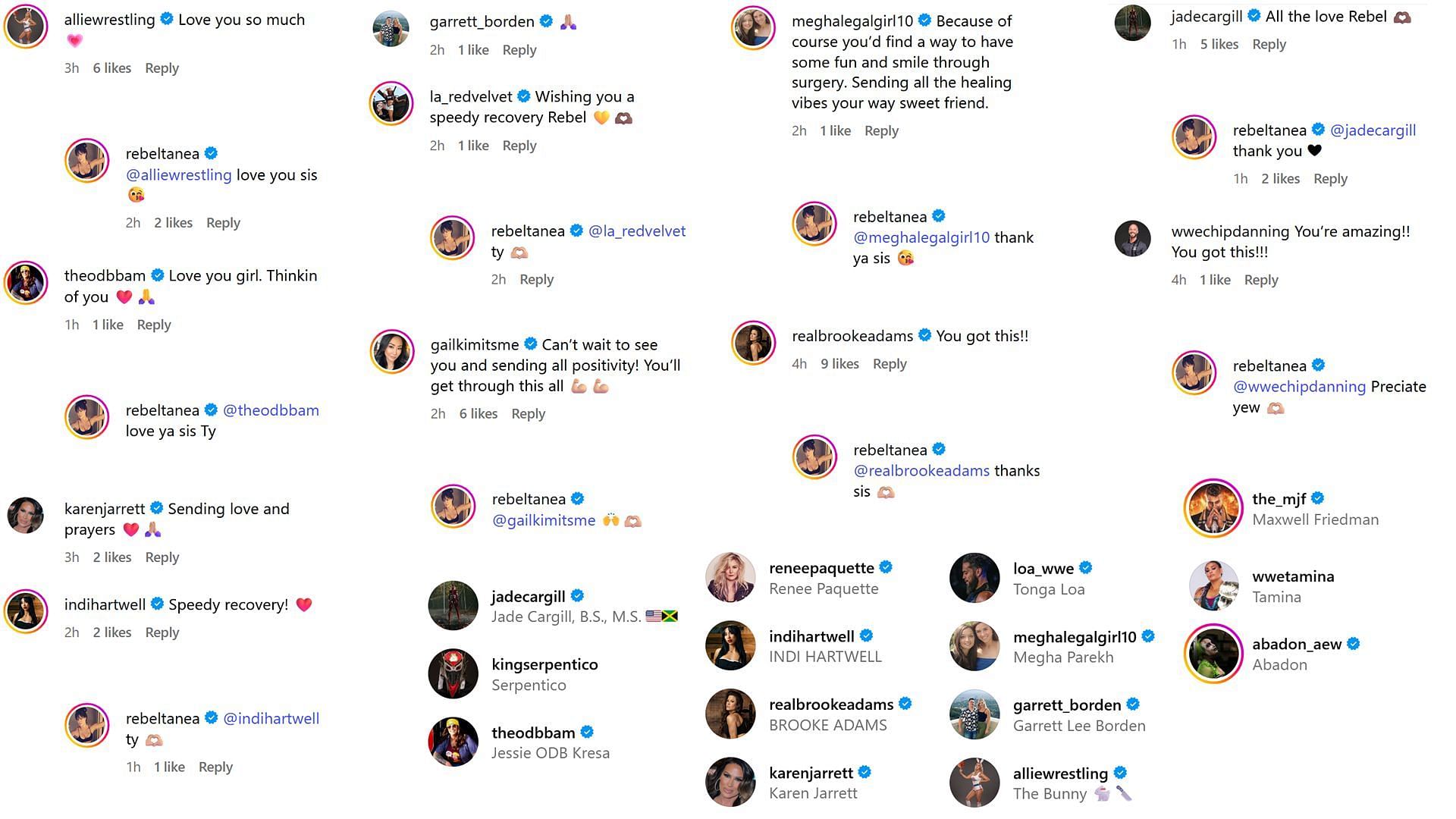 Wrestling world reacts to Rebel&#039;s health update [Photo credits: Rebel&#039;s Instagram account]