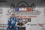 Josef Newgarden with his winner's trophy after the Bommarito Automotive Group 500 - Source: Getty