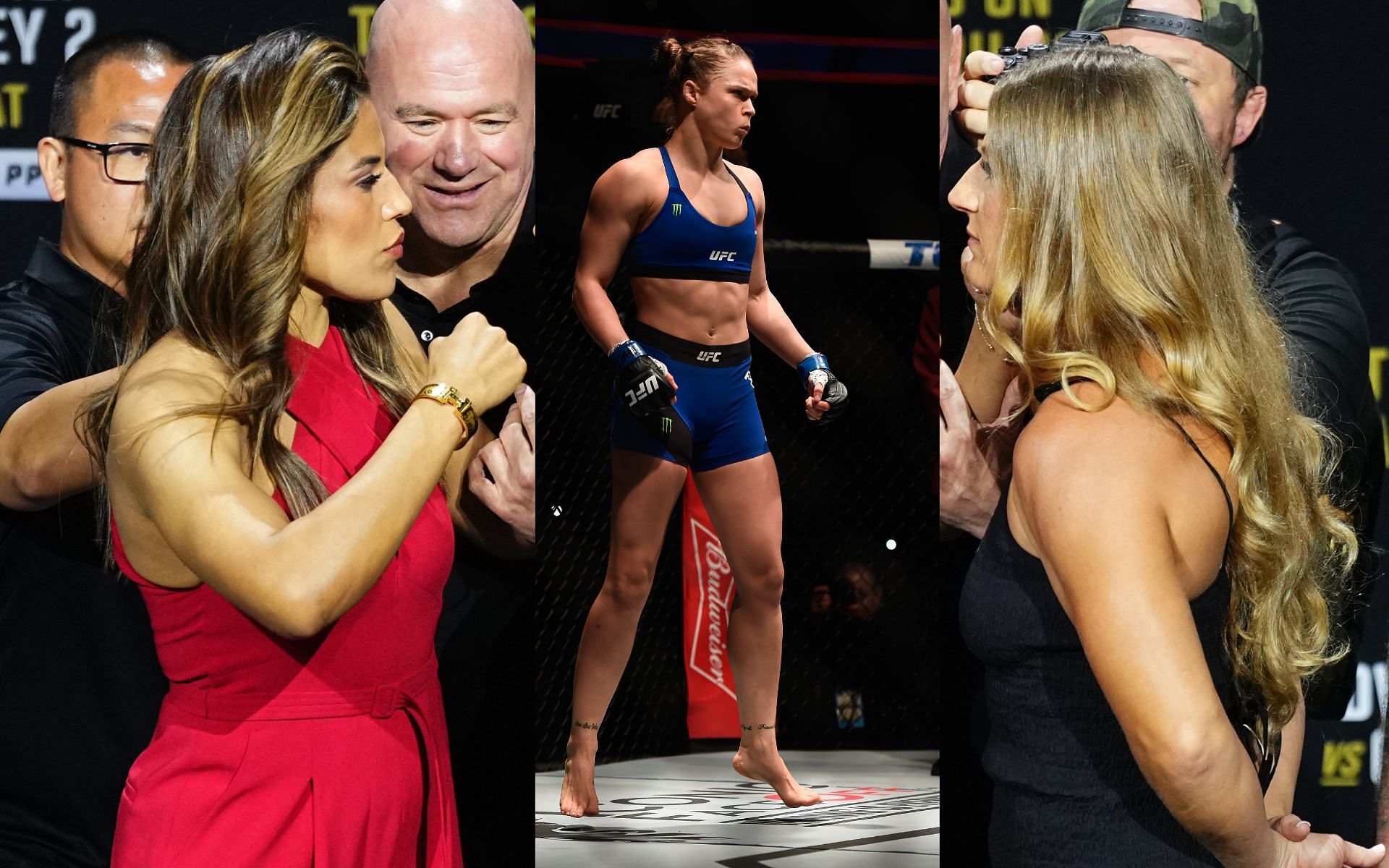 Julianna Pena and Kayla Harrison argue over Ronda Rousey