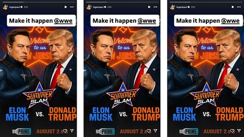 The RAW star suggested Musk and Trump battle at SummerSlam 2025. [Image credits: Logan Paul on Instagram]