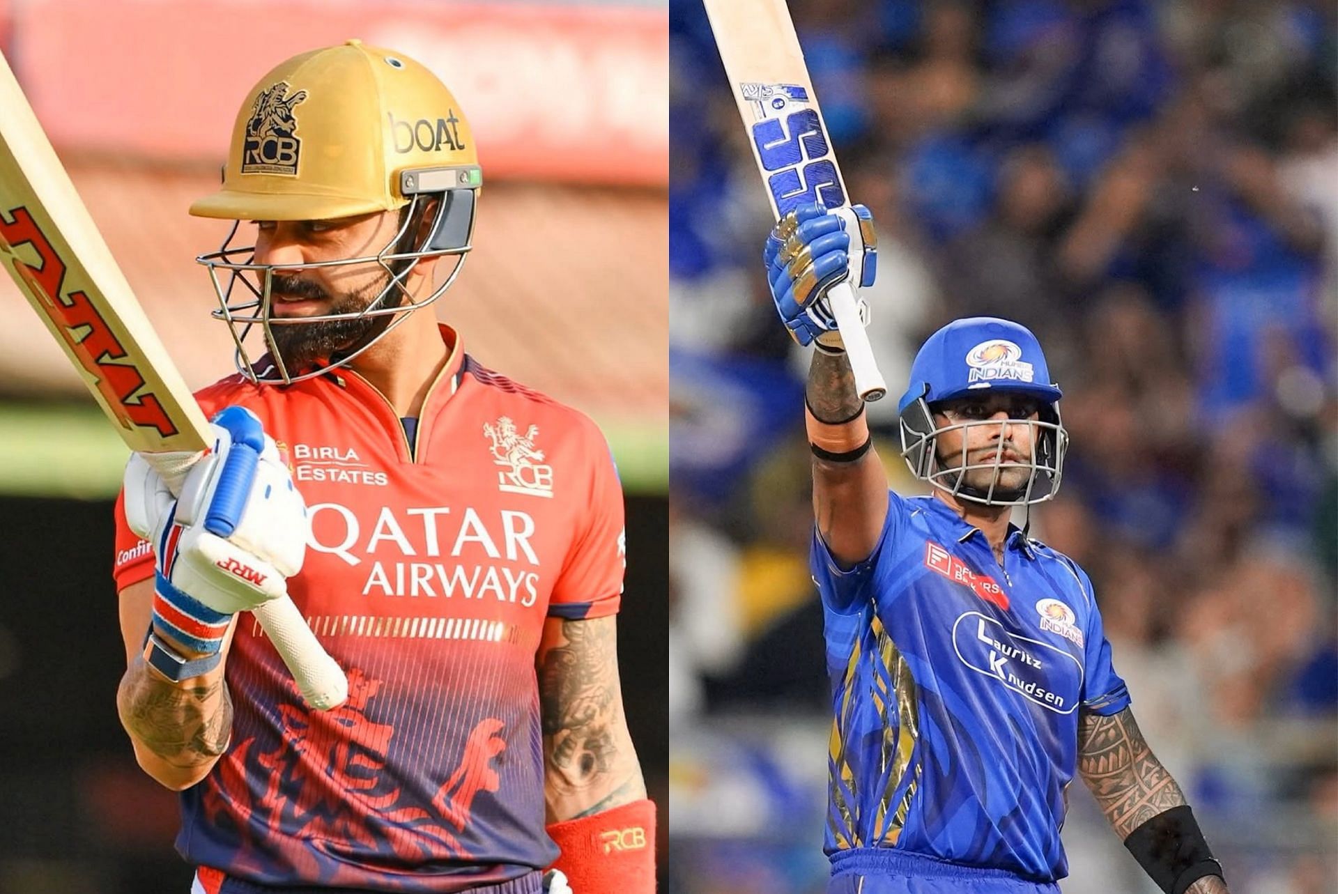 Virat Kohli (L) and Suryakumar Yadav (R) (Image via Instagram-@royalchallengers.bengaluru and surya_14kumar)