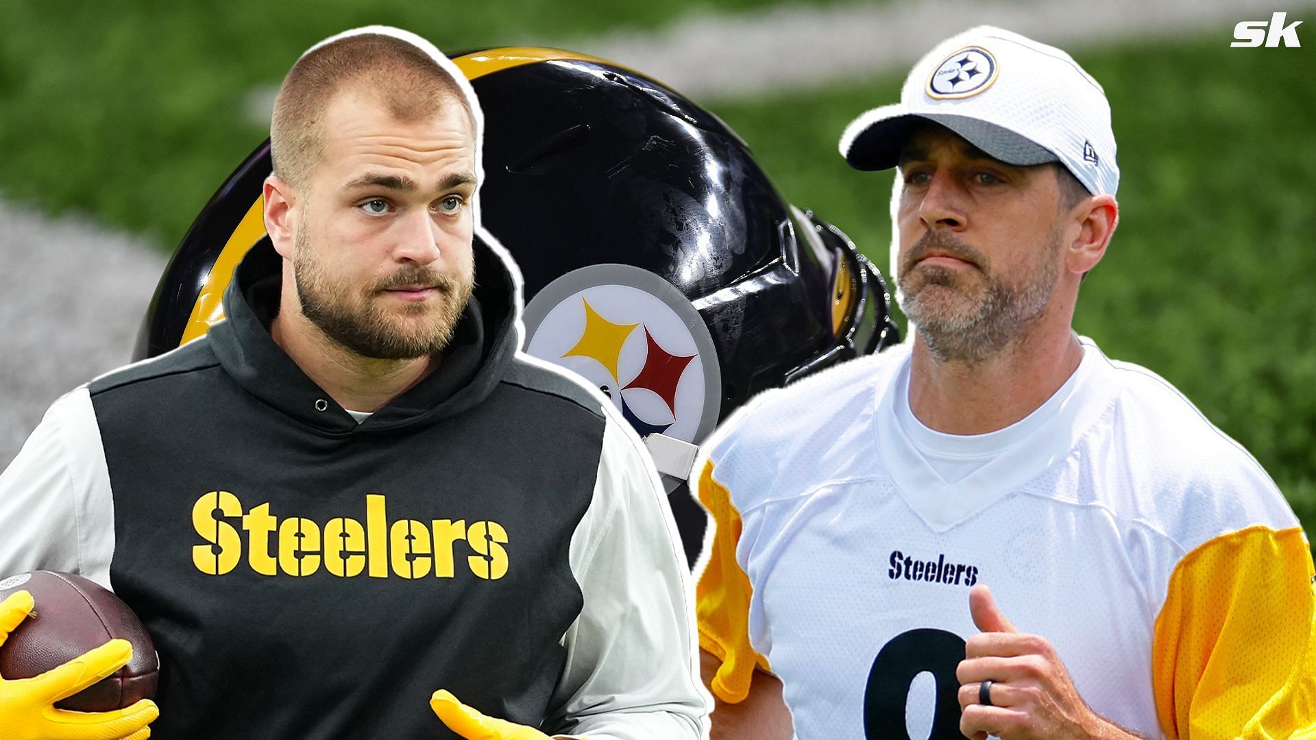 Pat Freiermuth reveals how Steelers TE plans to break ice with Aaron Rodgers (Source: Getty)
