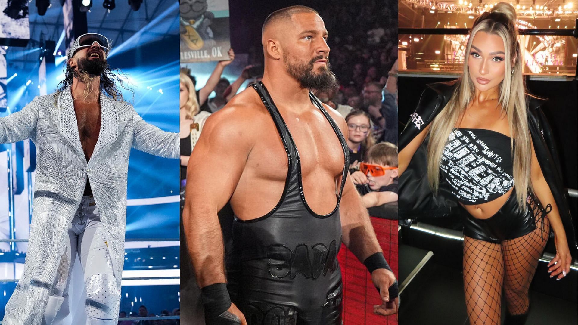 Seth Rollins, Bron Breakker, Izzi Dame (Image Credits: WWE.com and Izzi Dame on X)