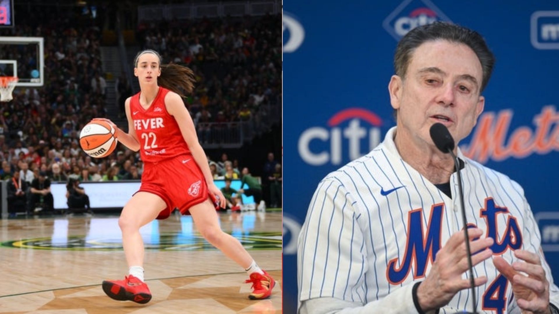 Caitlin Clark and coach Rick Pitino