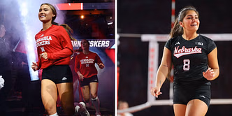 Nebraska Volleyball's Maisie Boesiger reacts to Lexi Rodriguez's impressive VNL debut for Team USA