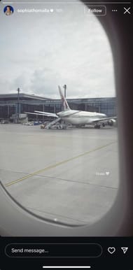 Thomalla's Instagram Story featuring her return to Berlin after boyfriend Zverev's French Open campaign (Source: Instagram/sophiathomalla)