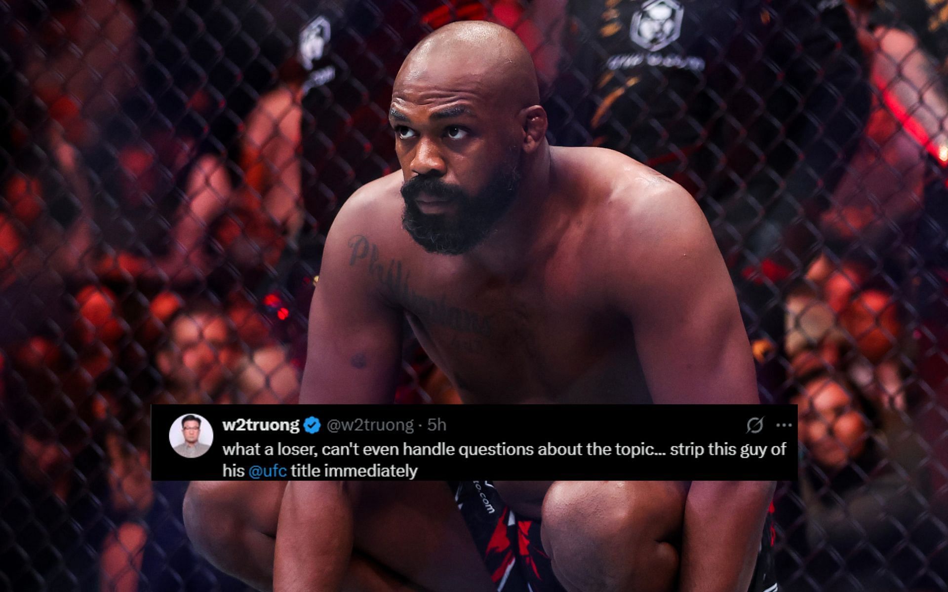 Fans react to Jon Jones walking out of the FULL SEND podcast.  [Image courtesy: Getty]