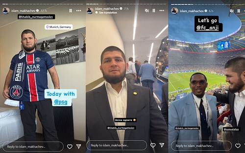 Islam Makhachev's Instagram stories