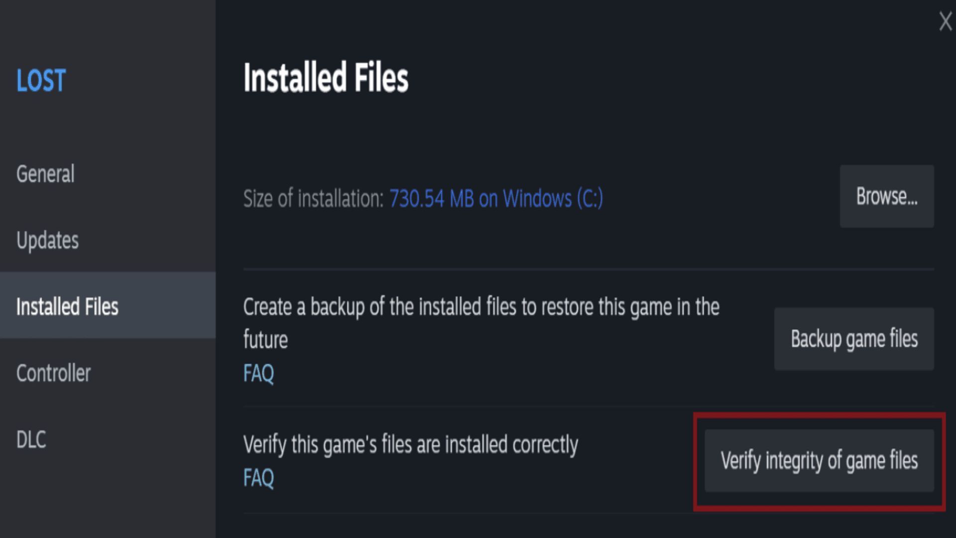 Verifying your game files steam can help in resolving the Unity crash error(Image via Steam)