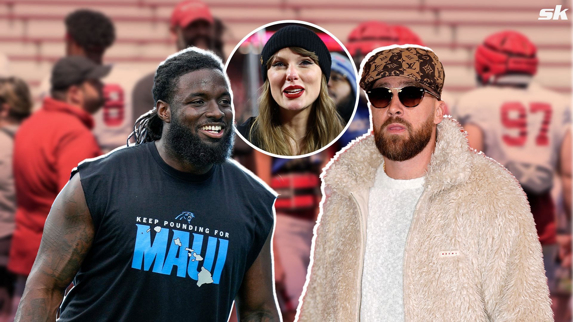 Taylor Swift photobombs Travis Kelce