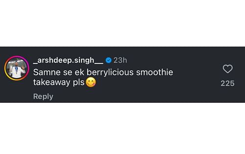 Screenshot of Arshdeep Singh's comment.