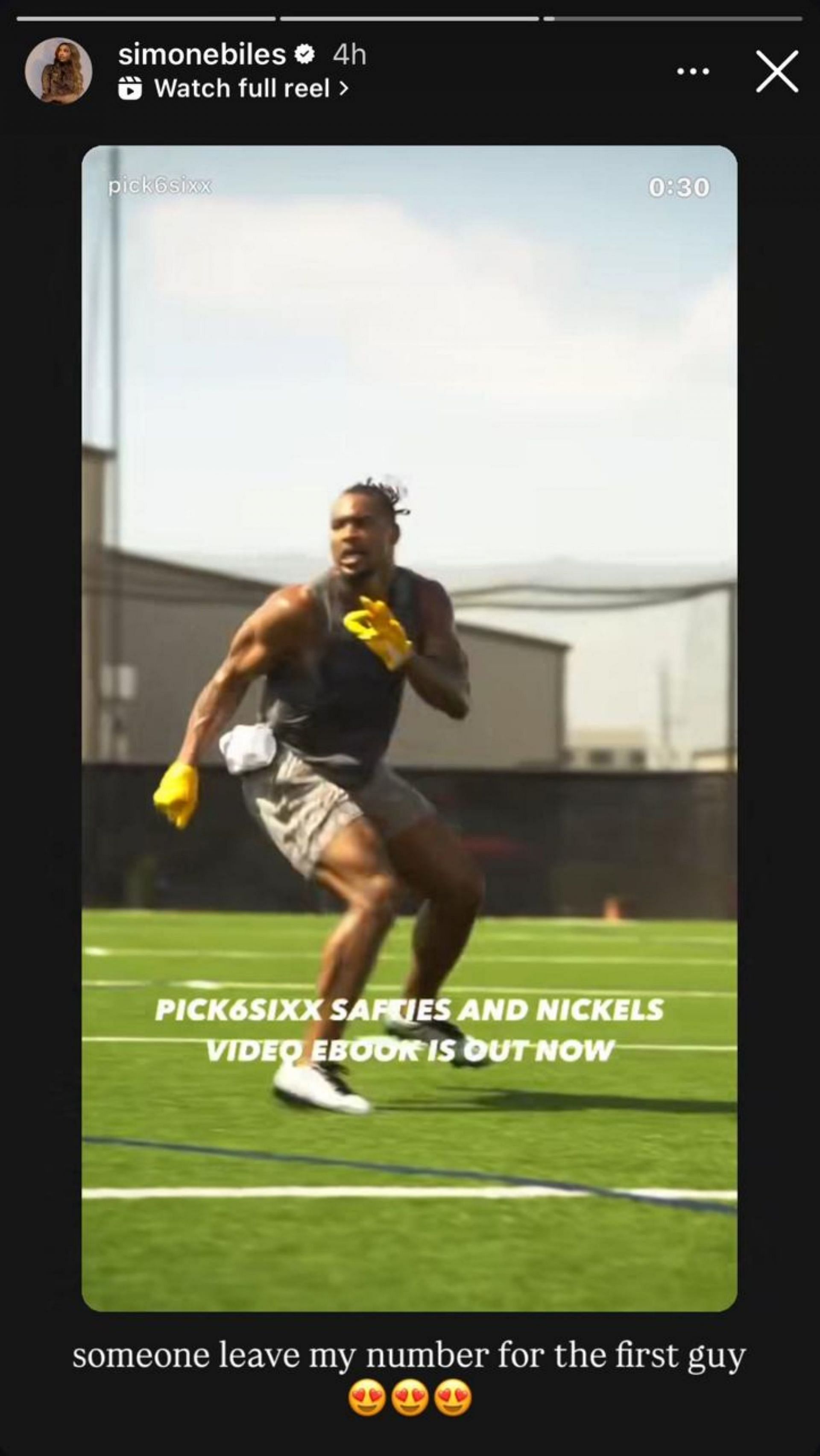 Biles gushes over her husband in Pick6Sixx&#039;s video; Instagram - @simonebiles
