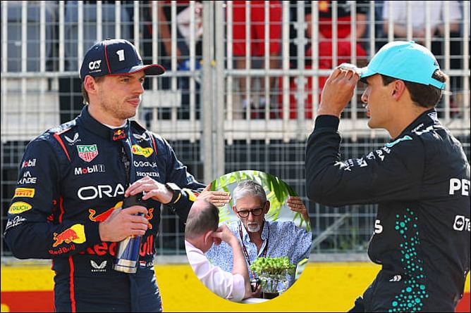 Damon Hill drops a 3-word reaction to George Russell's dig at Max Verstappen about his penalty points