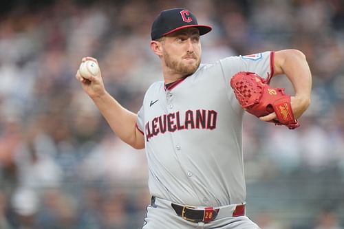 Tanner Bibee in action for the Cleveland Guardians against the New York Yankees - Source: Getty