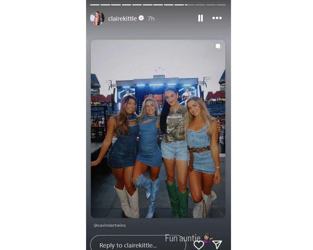 Claire Kittle rocks CMA Fest 2025 in style with Haley and Hanna Cavinder in Nashville [IG/@clairekittle]