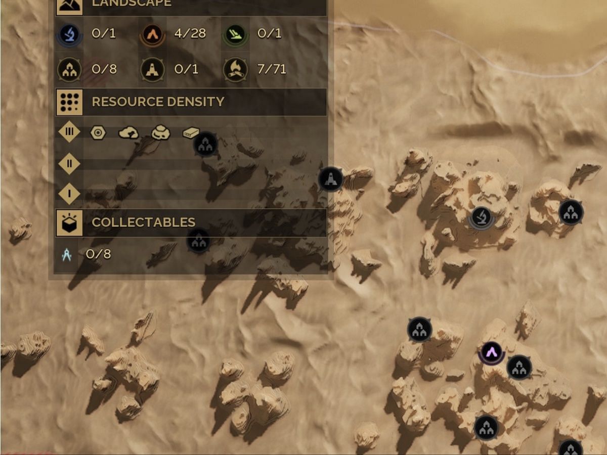 You see all those rocky areas jutting out of the sand? These are the places you look for copper at. I recommend going anywhere there are scavengers or other NPCs, so you can gather multiple things at once (Image via Funcom)
