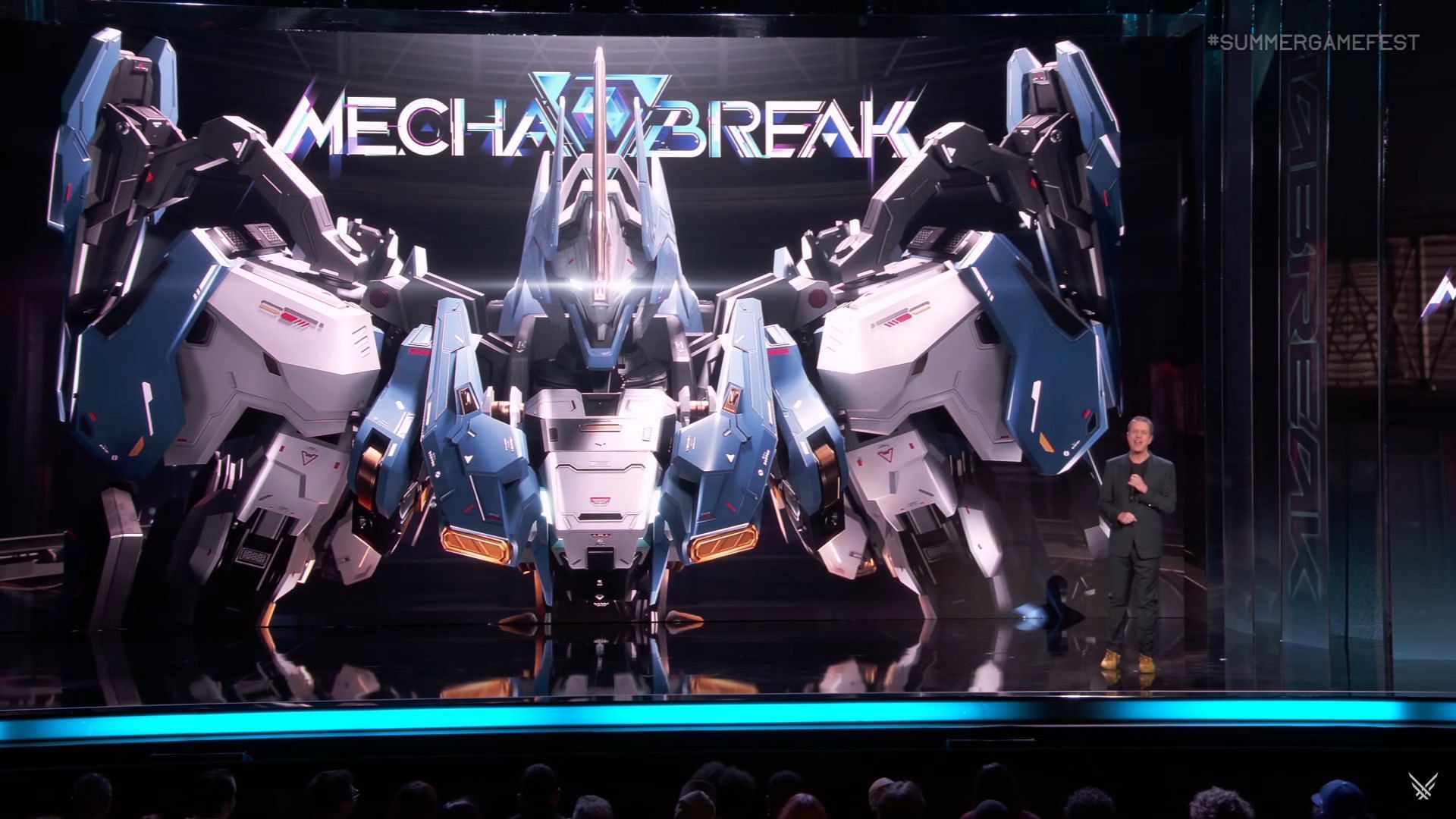 Geoff Keighley introducing Mechabreak at SGF 2025 (Image via TGA /  Amazing Seasun Games)