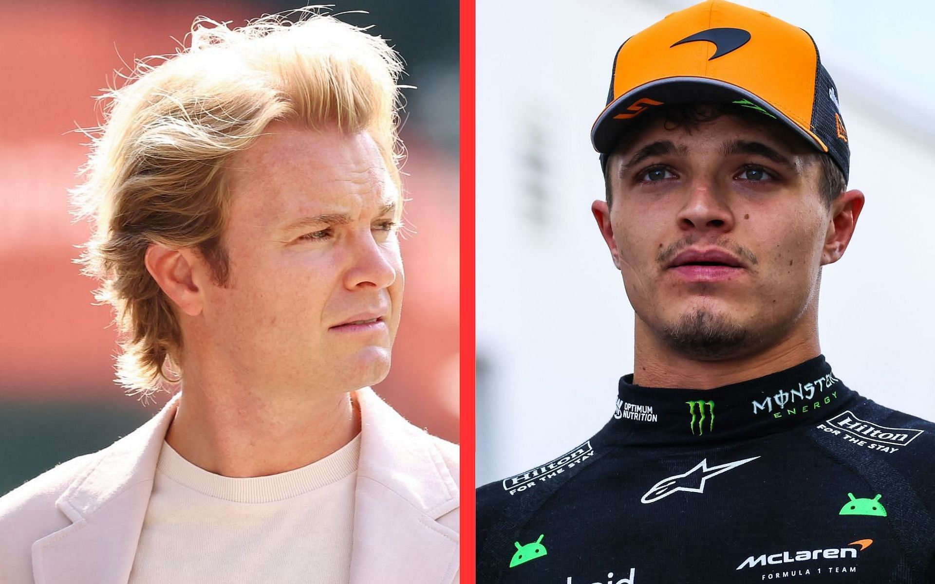 Nico Rosberg (L) and Lando Norris (R)