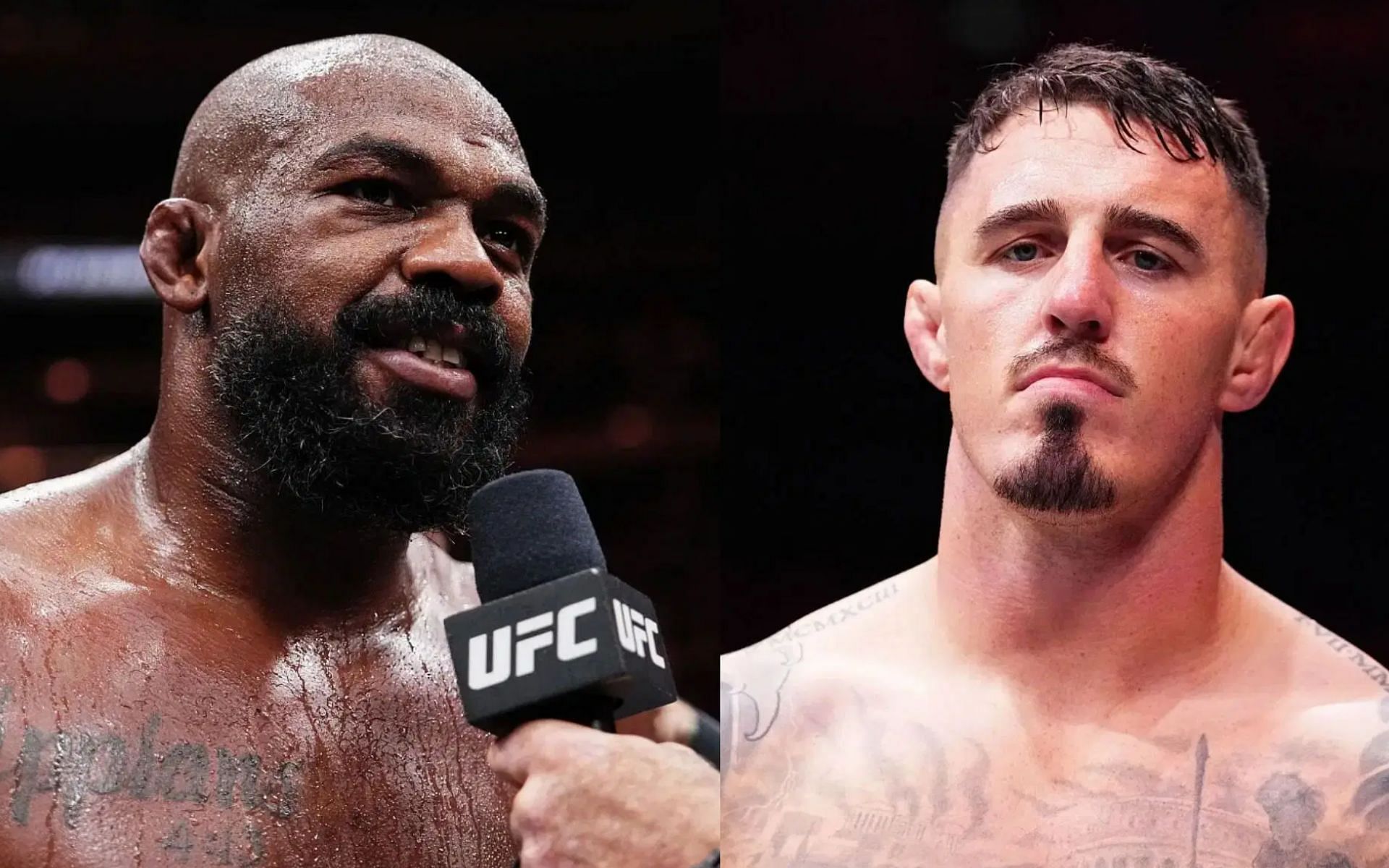 Jon Jones fires back at a Tom Aspinall fan. [Images courtesy: Getty]