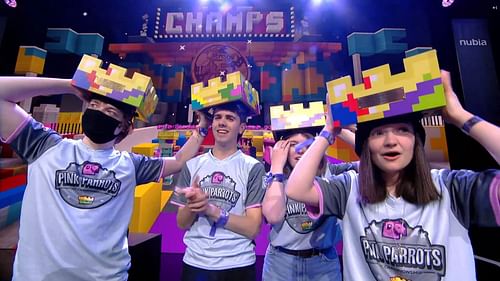 The Pink Parrots are the winners of the Minecraft Championship x Twitch Rivals 2025 Colour the World (Image via Twitch.com)