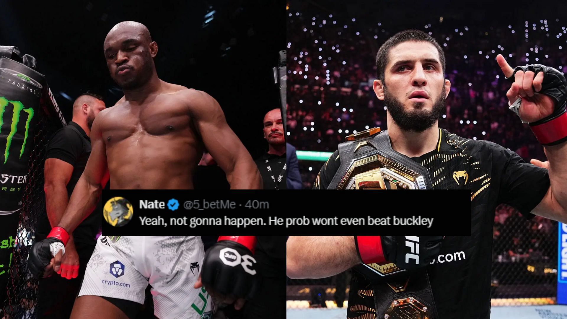 Kamaru Usman (left) wants to fight Islam Makhachev (right). [Images courtesy: Getty Images]