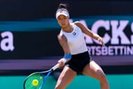 Li plays a forehand Libema Open Grass Court Championships - Source: Getty
