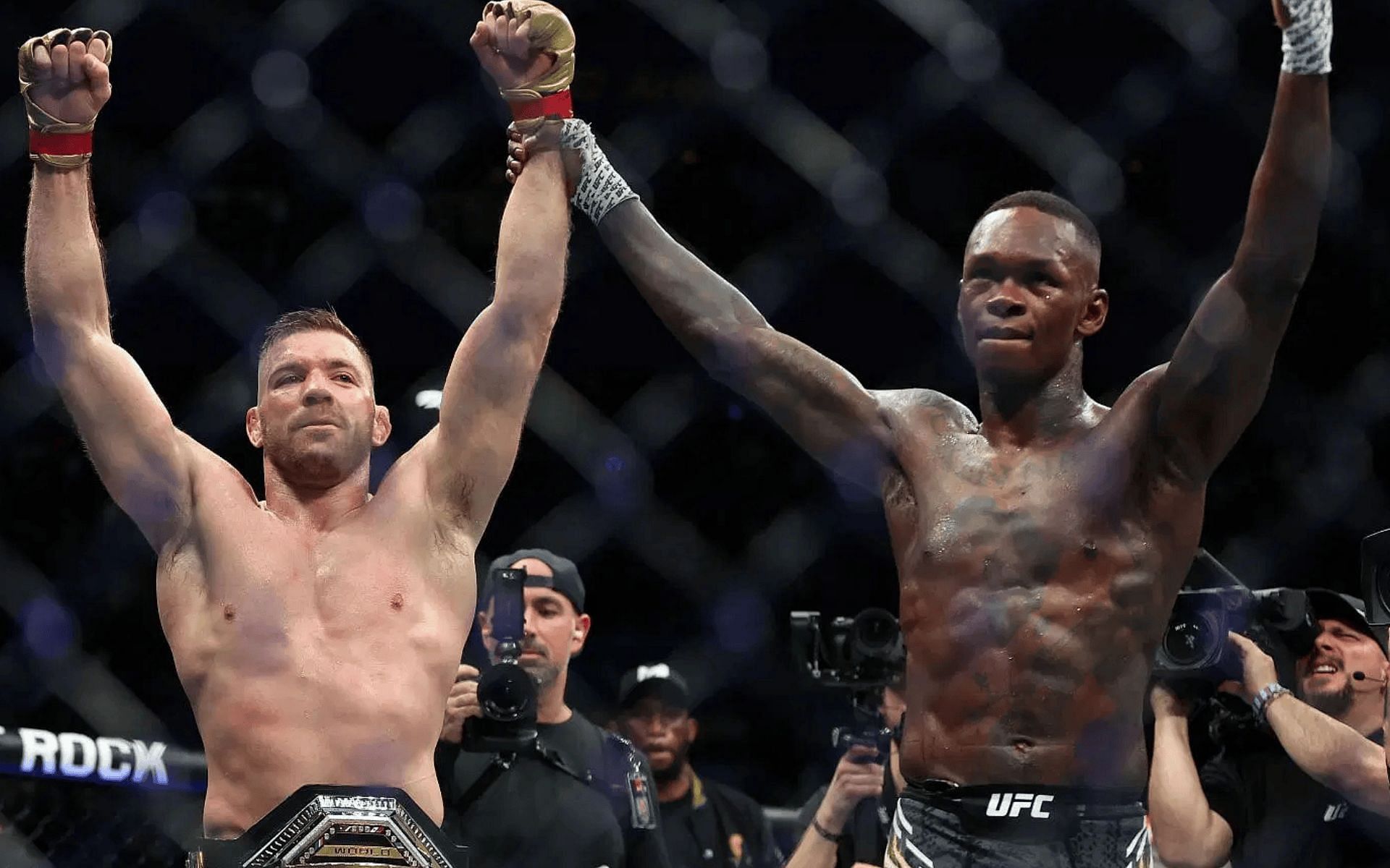 Israel Adesanya is happy with Dricus du Plessis reigning as a UFC champion. [Image courtesy: Getty]