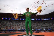 Daniel Suarez, driver of the #9 Quaker State Chevrolet, celebrates with a pinata after winning the NASCAR Xfinity Series The Chilango 150 at Autodromo Hermanos Rodriguez on June 14, 2025 in Mexico City, Mexico. (Photo by Chris Graythen/Getty Images)
