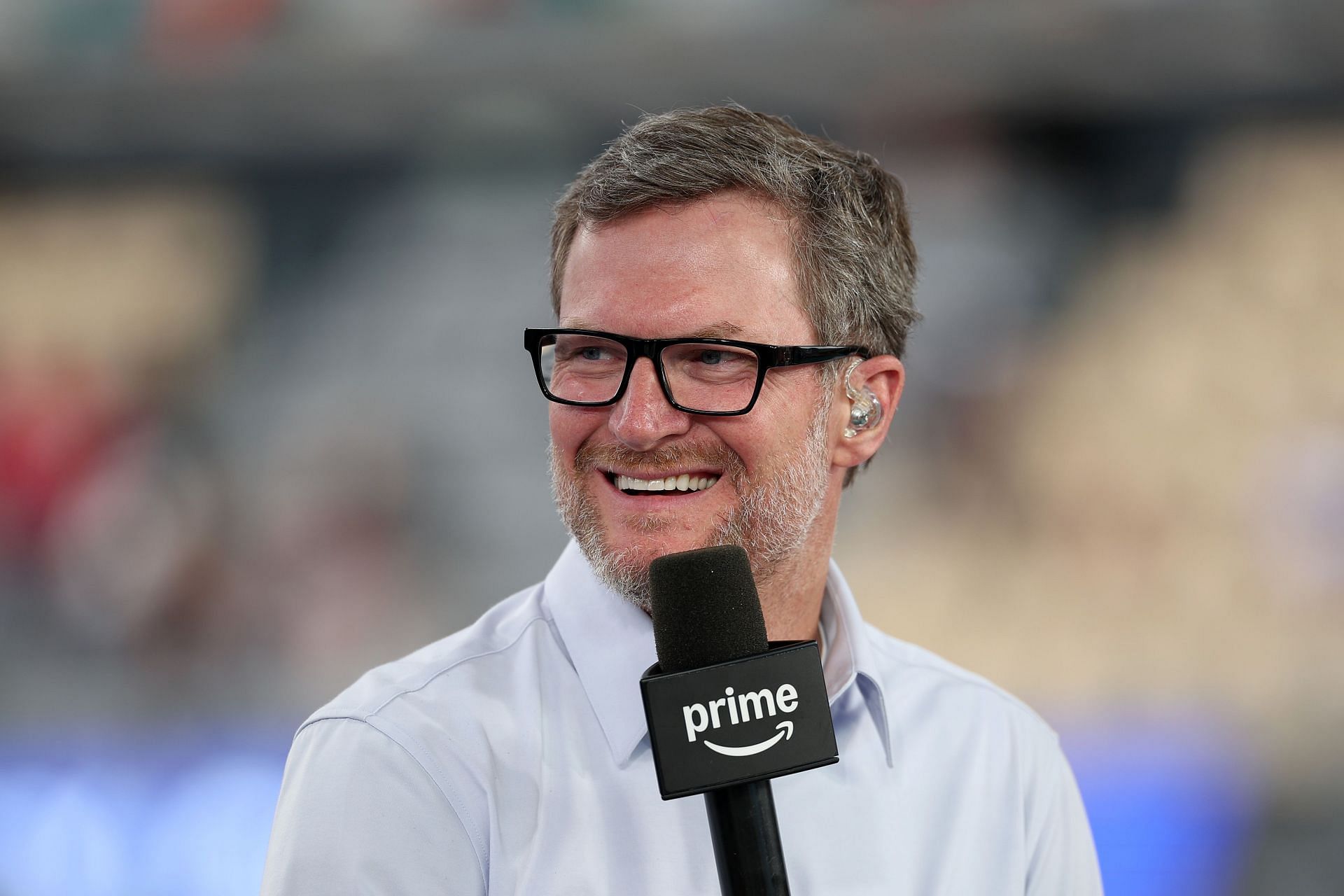 MEXICO CITY, MEXICO - JUNE 15: NASCAR on Prime analyst Dale Earnhardt Jr. on the set of NASCAR on Prime Video after the NASCAR Cup Series Viva Mexico 250 at Autodromo Hermanos Rodriguez on June 15, 2025 in Mexico City, Mexico. (Photo by James Gilbert/Getty Images) - Source: Getty
