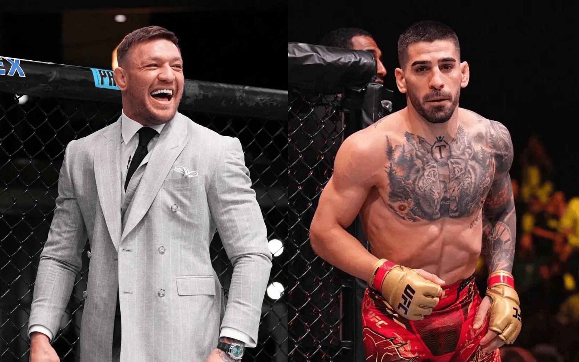 Conor McGregor (left) once reacted to Ilia Topuria