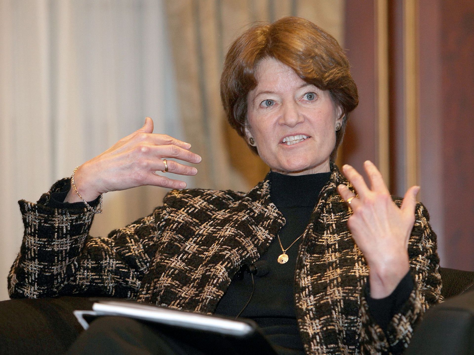 First female astronaut Sally Ride speaks during a roundtable discussion about gender equity in math and science education, Tuesday, March 09, 2010. (Image via Getty/ Angela Rowlings)