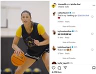 Callie Levin, Taylor Stremlow and Kylie Feuerbach hype incoming Iowa freshman Addie Deal on IG. Image via @iowawbb