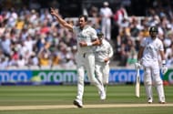 Mitchell Starc of Australia celebrates after taking the wicket of Tristan Stubbs of South Africa during Day Four of the ICC World Test Championship Final between South Africa and Australia at Lord's Cricket Ground on June 14, 2025 in London, England. (Photo by Mike Hewitt/Getty Images)