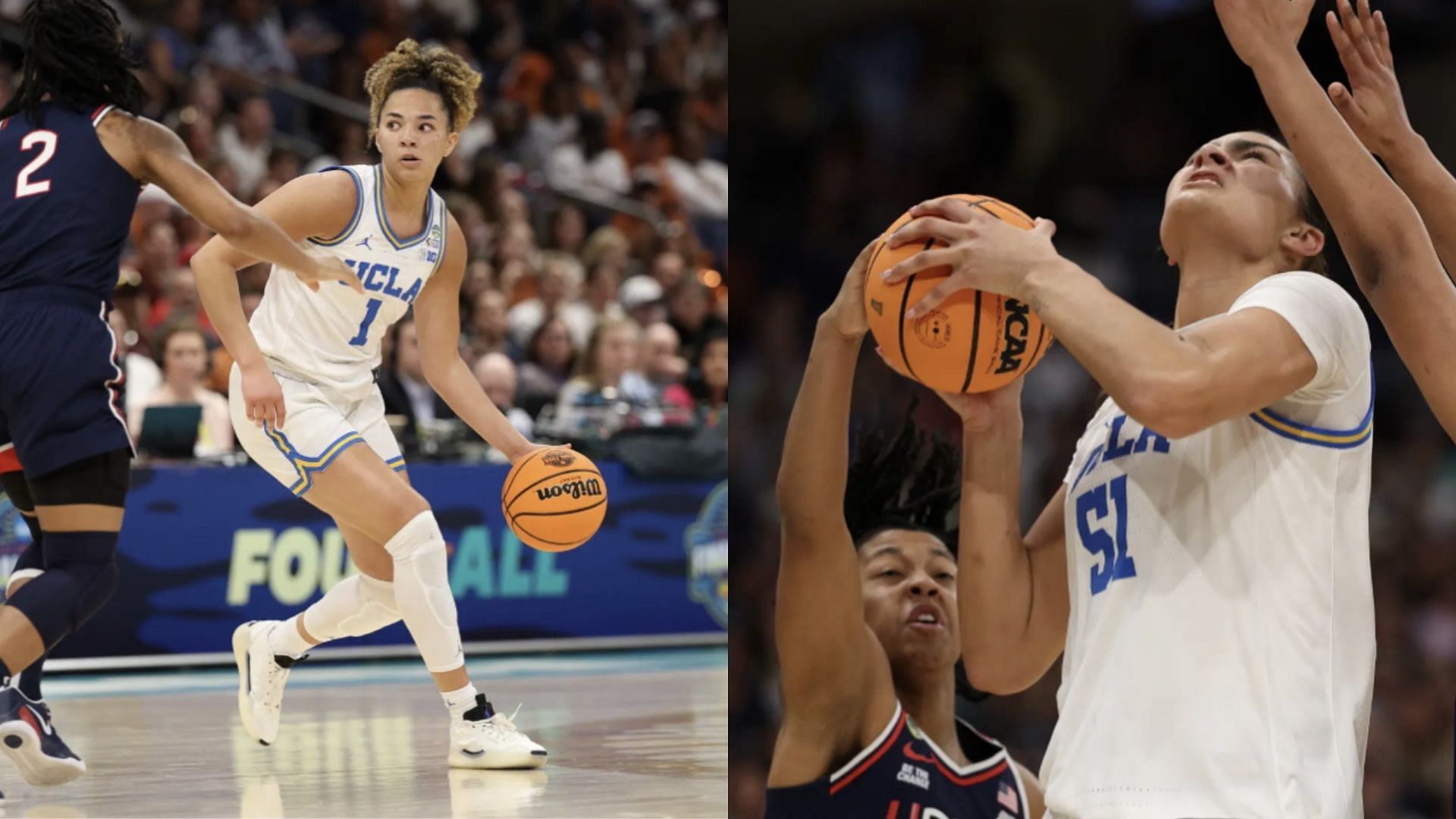UCLA women&rsquo;s basketball stars Kiki Rice and Lauren Betts