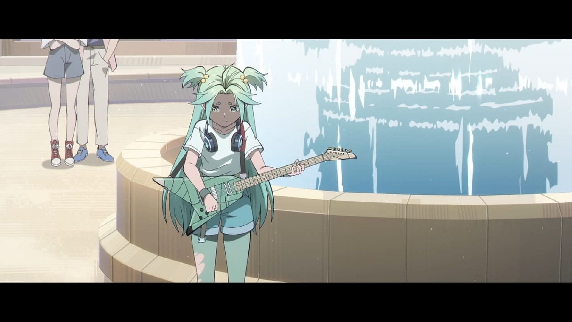 Cyan performs on streets (Image via Pb animation/LAN Studio/Paper Plane Animation)