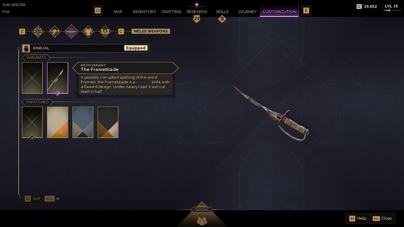 Dune Awakening Flameblade Knife Skin (Image via Funcom)