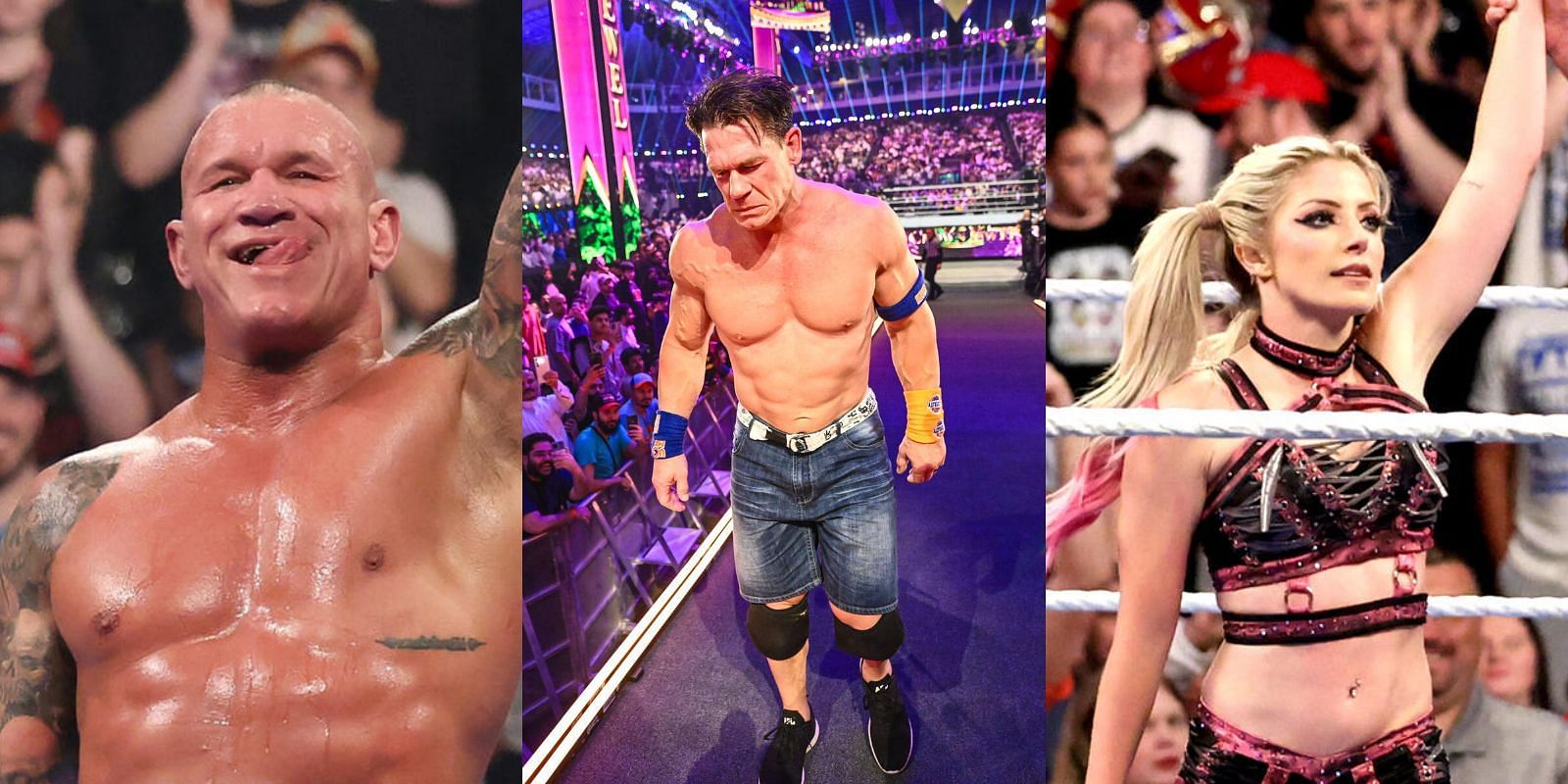 Randy Orton (left), John Cena (Center), Alexa Bliss (Right) [Image Credits: WWE.com]
